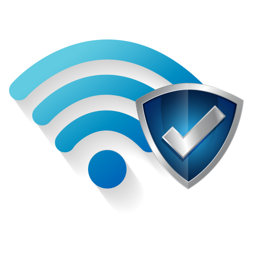 simbolo wifi con escudo